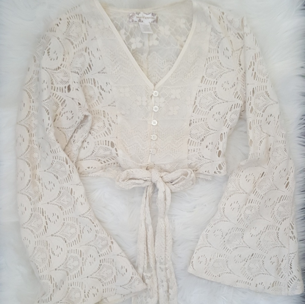 Bell Sleeve Lace Top